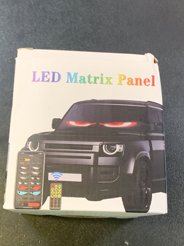 Photo 1 of LED Eyes for Car Windshield, 2PCS 15"x4" Ojos LED para carros, Devil Eyes Light for Car, Truck, SUVs, Idea, Remote & APP Control, Custom Text Pattern Animation Flexible Display