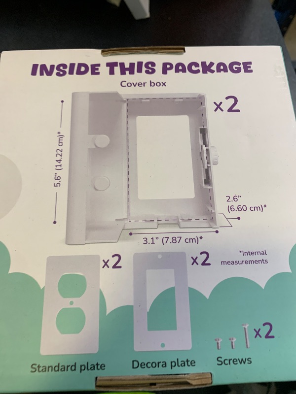 Photo 1 of Outlet Cover BOX Baby Proofing (2 Pack) Patented Dual-Lock for Much Better Toddler Proofing, Easier Operation, Simple 3 Step Install with Included Screws. Provides Extra Space Inside for Plugs (White)