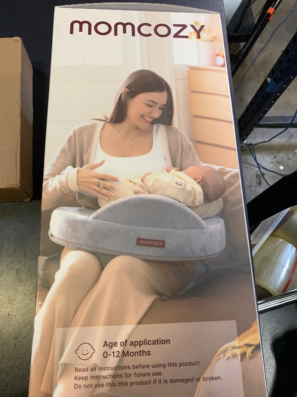 Photo 1 of Momcozy Innovative Safety Fence Nursing Pillow - Firm & Springy Memory Foam - Stable, Ergonomic Support & Comfort - Wider Breastfeeding Cushion, Adjustable, Removable Cover, Baby Safety Certified
