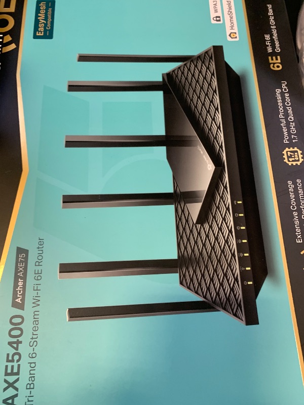 Photo 1 of TP-Link AXE5400 Tri-Band WiFi 6E Router (Archer AXE75), 2025 PCMag Editors' Choice, Gigabit Internet for Gaming & Streaming, New 6GHz Band, 160MHz, OneMesh, Quad-Core CPU, VPN & WPA3 Security