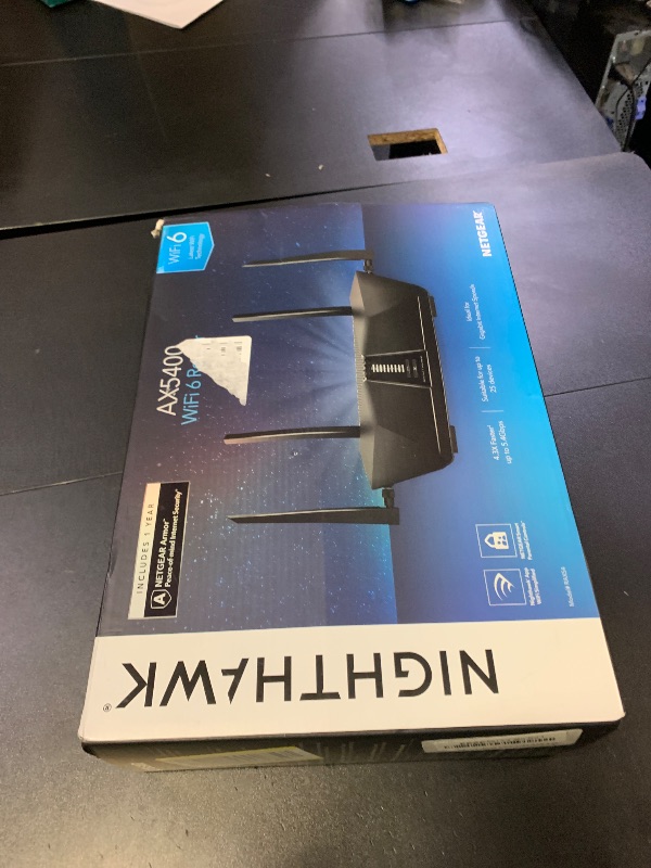 Photo 1 of NETGEAR Nighthawk 6-Stream Dual-Band WiFi 6 Router (RAX54S) – Security Features, AX5400 Wireless Speed, Up to 5.4 Gbps, Covers up to 2,500 sq. ft., 25 Devices - 1-Year Armor Subscription Included