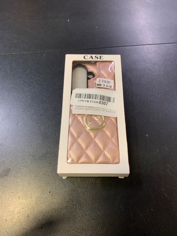 Photo 1 of XIMAND for Samsung Galaxy Z Fold 7 Wallet Case with Ring, 4 Card Slots & Cash Clip - Magnetic Clasp Closure, Front Tempered Glass Screen Protector & Reinforced Frame Protective Cover.(Rosegold)