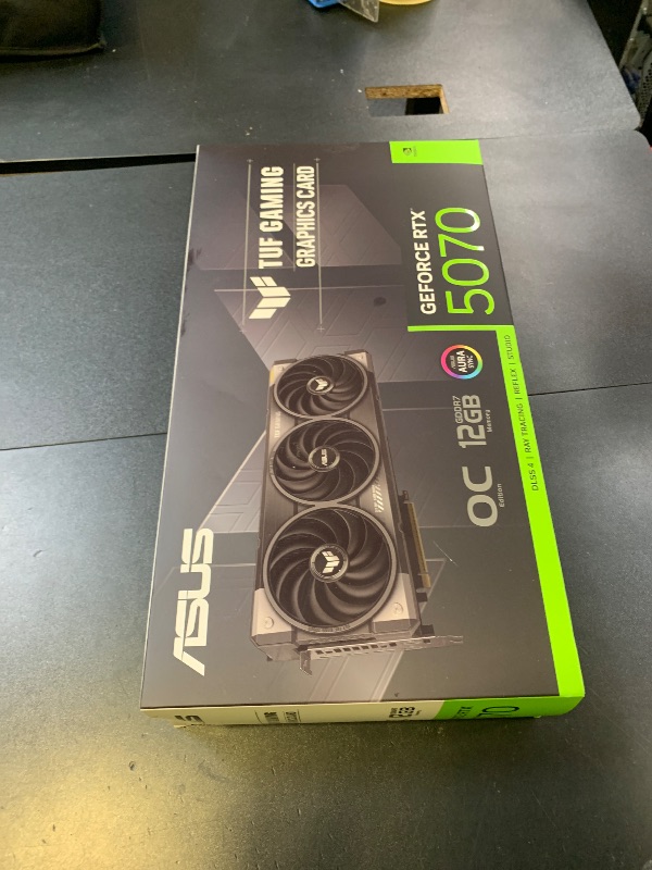 Photo 1 of ASUS TUF Gaming GeForce RTX ™ 5070 12GB GDDR7 OC Edition Gaming Graphics Card (PCIe® 5.0, HDMI®/DP 2.1, 3.125-slot, Military-Grade Components, Protective PCB Coating, axial-tech Fans)