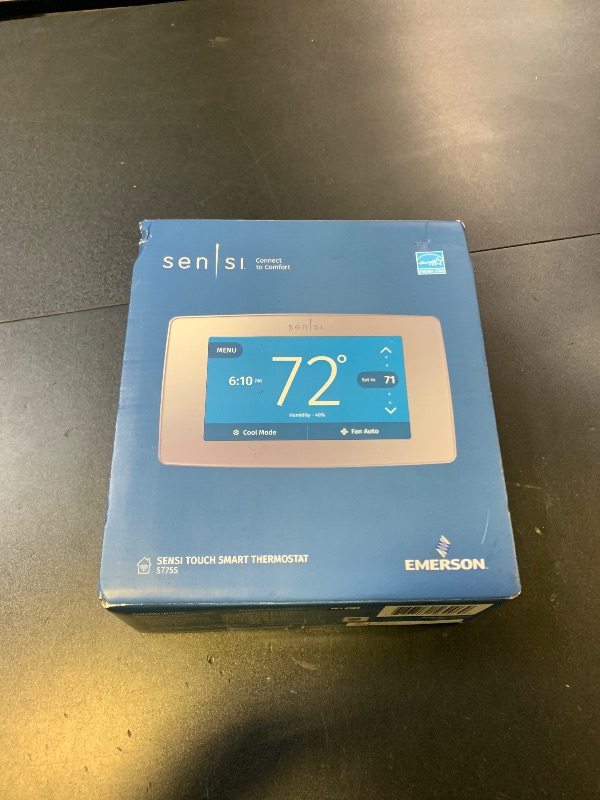 Photo 1 of Sensi Touch Smart Thermostat by Emerson with Touchscreen Color Display, Programmable, Wi-Fi, Mobile App, Easy DIY, Data Privacy, Works with Alexa, Energy Star Certified, ST75S-Silver, C-Wire Required