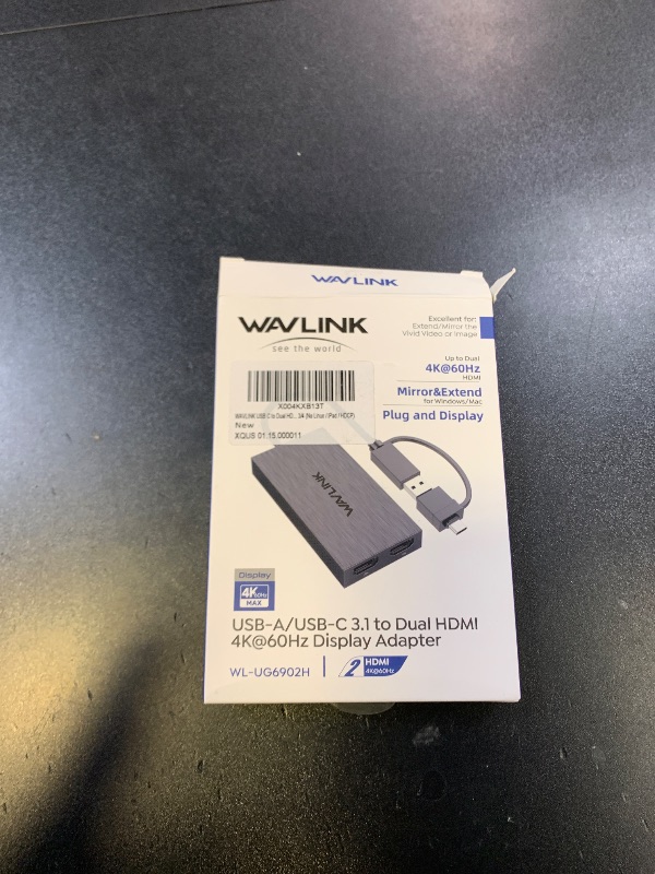 Photo 1 of WAVLINK USB 3.0 & USB C to Dual HDMI Adapter 4K@60Hz for 2 Monitors, DisplayLink USB C HDMI Adapter for Dual Monitor, for Mac M1/M2/M3, Windows, ChromeOS, Ubuntu, Android