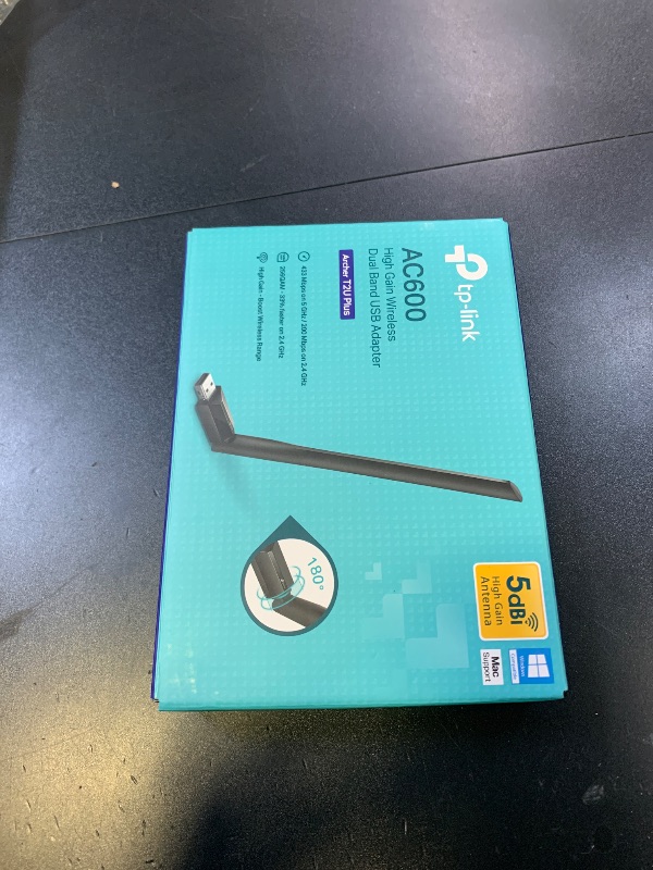 Photo 1 of TP-Link AC600 USB WiFi Adapter for PC (Archer T2U Plus)- Wireless Network Adapter for Desktop with 2.4GHz, 5GHz High Gain Dual Band 5dBi Antenna, Supports Win11/10/8.1/8/7/XP, Mac OS 10.9-10.14, Black