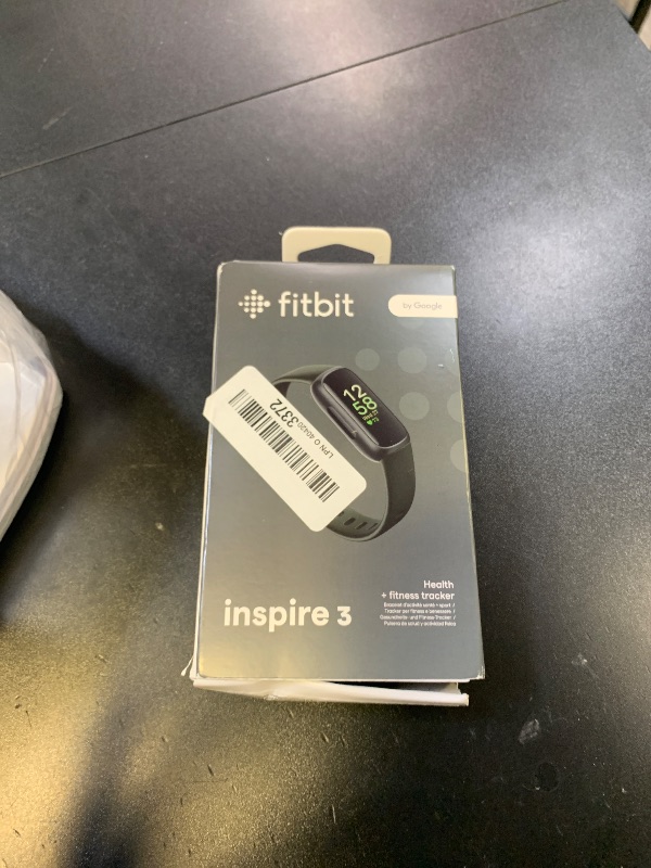 Photo 1 of Fitbit Inspire 3 Health &-Fitness-Tracker with Stress Management, Workout Intensity, Sleep Tracking, 24/7 Heart Rate and more, Midnight Zen/Black One Size (S & L Bands Included)