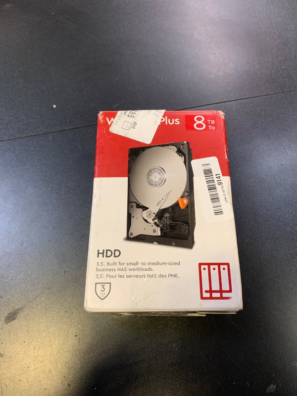 Photo 1 of Western Digital 8TB WD Red Plus NAS Internal Hard Drive HDD - 5640 RPM, SATA 6 Gb/s, CMR, 256 MB Cache, 3.5" - WD80EFPX