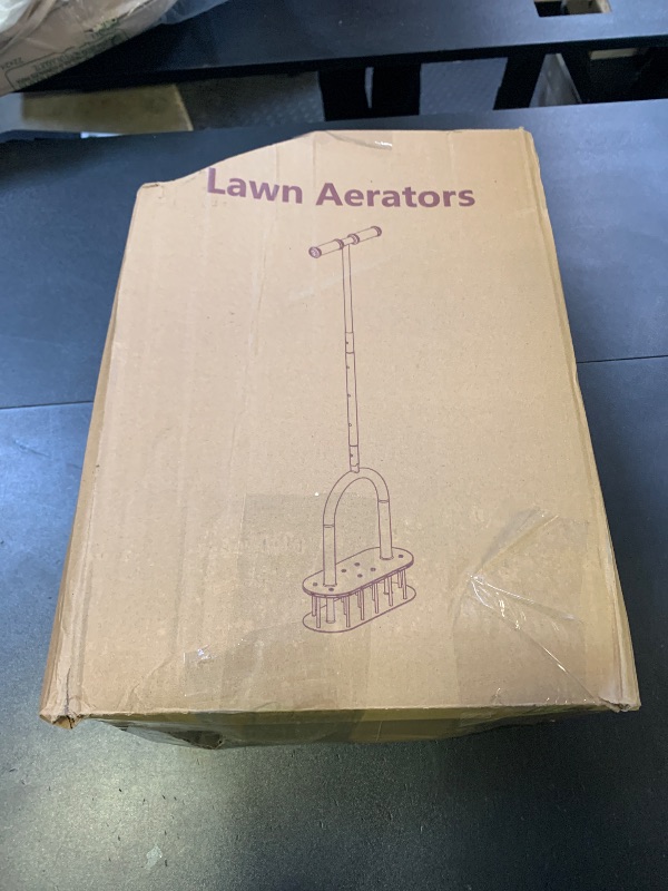 Photo 1 of Onadak Lawn Aerator Spikes Aerating Tool, Manual Aeration Tools with Padded T-Handle, Wide Foot Plate, 15 3 Inch Solid Steel Spikes, Yard Aerators for Lawn Yard & Garden