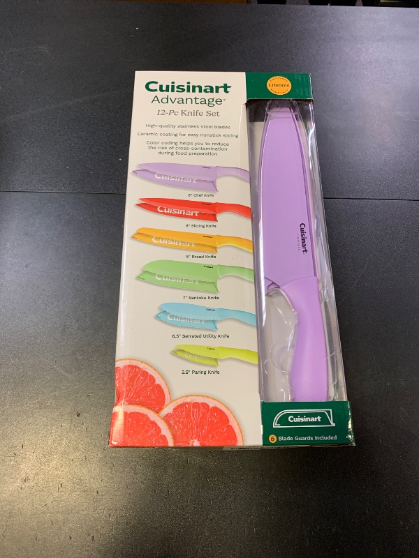 Photo 1 of Cuisinart 12-Piece Kitchen Knife Set, Advantage Color Collection with Blade Guards, Multicolored, C55-12PCER1