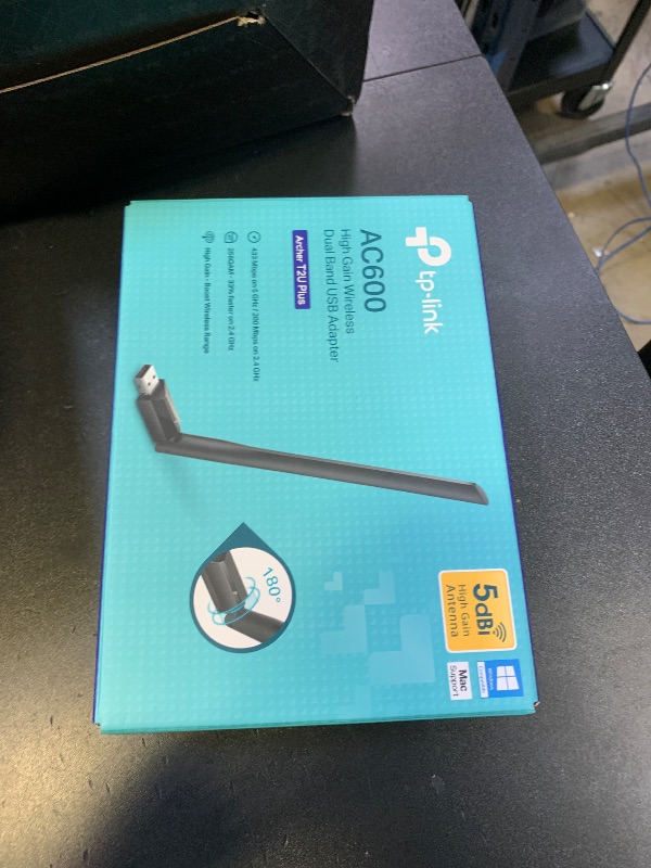 Photo 1 of TP-Link AC600 USB WiFi Adapter for PC (Archer T2U Plus)- Wireless Network Adapter for Desktop with 2.4GHz, 5GHz High Gain Dual Band 5dBi Antenna, Supports Win11/10/8.1/8/7/XP, Mac OS 10.9-10.14, Black