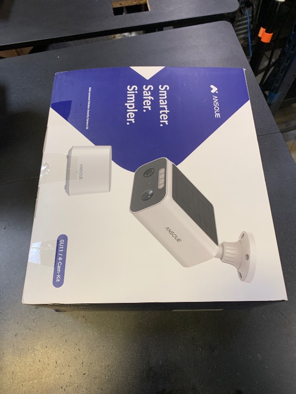 Photo 1 of ANSQUE 2K Security Cameras Wireless Outdoor, 4-Cam-Kit, Home Security Camera System with Solar Powered, 365-Day Battery Life, No Subscription Fee, Easy to Install, Color Night Vision, Local Storage