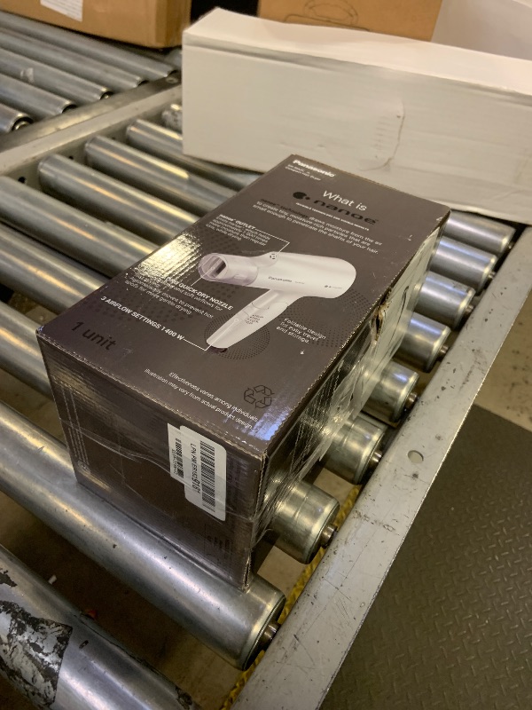 Photo 1 of Panasonic nanoe Compact Hair Dryer with Oscillating Quick Dry Nozzle for Healthier-Looking Hair, Folding Blow Dryer for Travel and Home, 3 Airflow Hairdryer Settings - EH-NA2C-W (White)