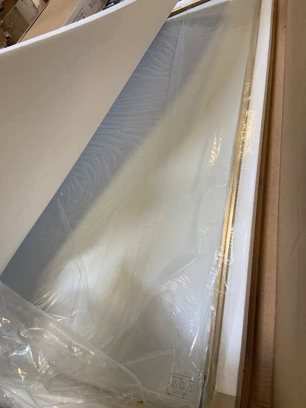 Photo 1 of TETOTE 60 x 36 Gold Mirror Brushed Gold Metal Framed Bathroom Mirror, Tempered Glass, Modern Farmhouse Wall Mounted Mirror for Decorative(Horizontal/Vertical)