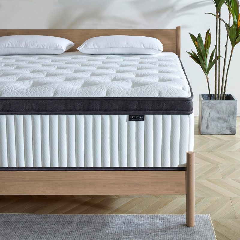 Photo 1 of Queen Mattress, 12 Inch Mattresses Queen Size in a Box, Individually Wrapped Pocket Spring Mattresses,Pressure Relief, Medium Firm Support, Breathable and Low Motion Transfer
