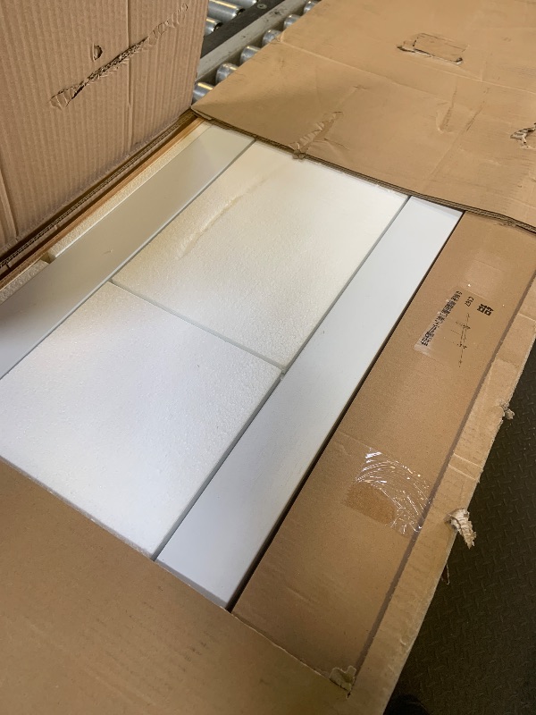 Photo 1 of FREDBECK Preassembled Bifold Barn Door 36x84 (Double 18x84) with 1 Lites Mirror,Bi-fold Closet Doors Hardware Kit Included,40" Track for 2 Doors, PVC, White,for Living Room, Bathrooms, Kicthen
