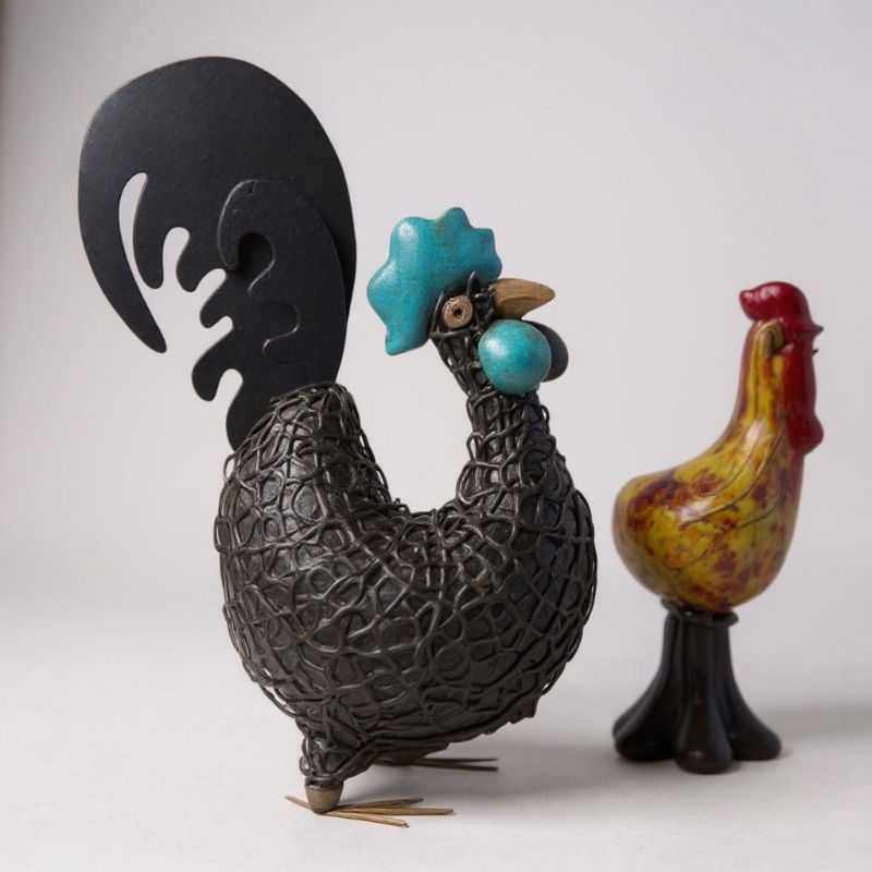 Photo 1 of 2-ROOSTER FIGURINES