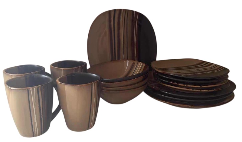 Photo 1 of 16PCS-BETTER HOMES & GARDENS EARTH TONE STONEWARE