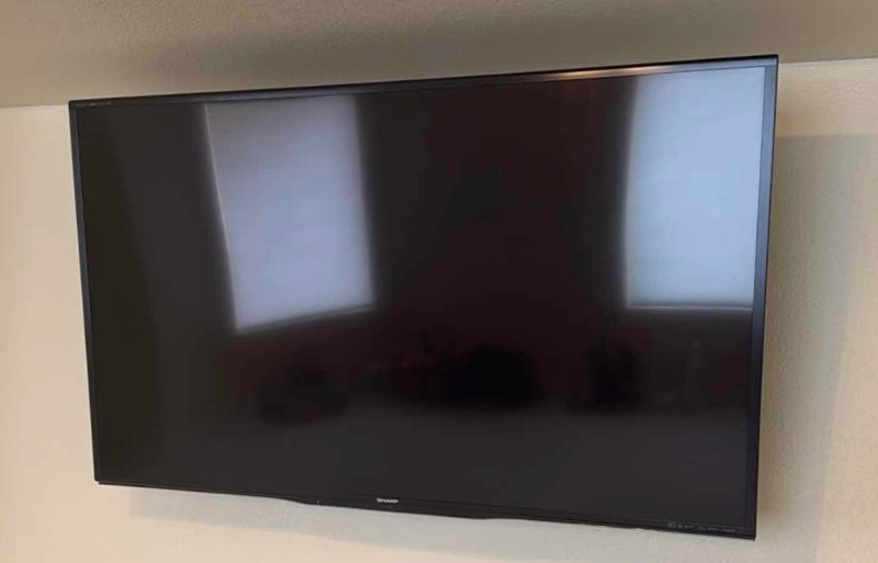 Photo 1 of 60” SHARP HDMI FLAT SCREEN TV W WALL MOUNT & REMOTE