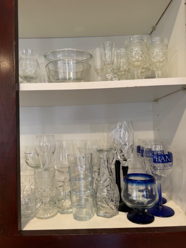 Photo 1 of CONTENTS OF KITCHEN CABINET-GLASSWARE & CUPS