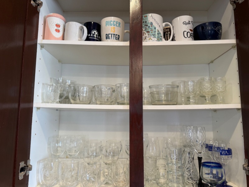 Photo 1 of CONTENTS OF KITCHEN CABINET-GLASSWARE & CUPS