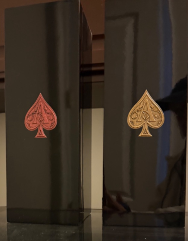 Photo 1 of 2-ARMAND DE BRIGNAC ACE OF SPADES CHAMPAGNE BLACK LACQUER EMPTY BOXES W VELVET LINING