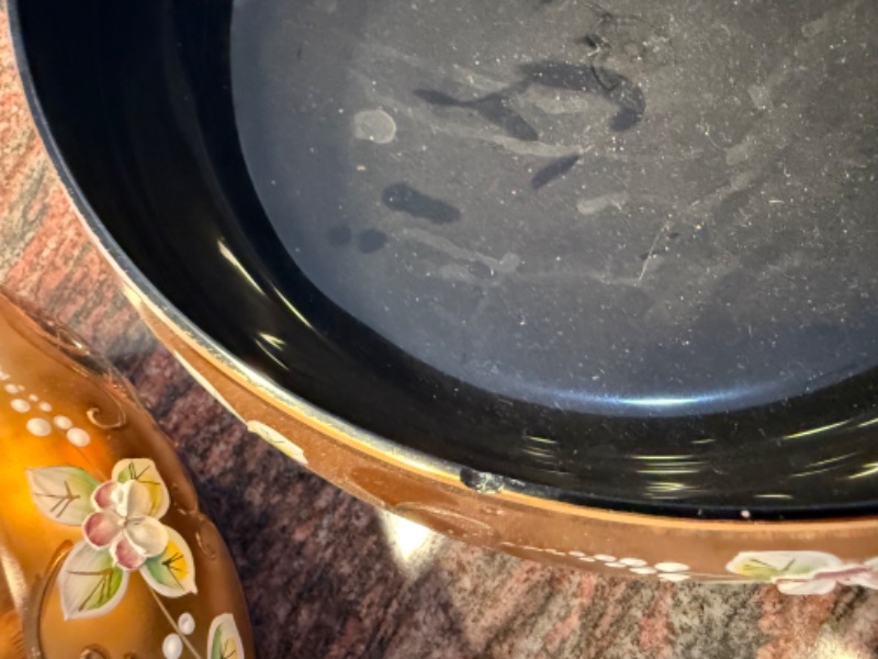 Photo 1 of 2-SLAVIA BOHEMIAN CRYSTAL COBALT BLUE W GOLD ACCENT BOWLS