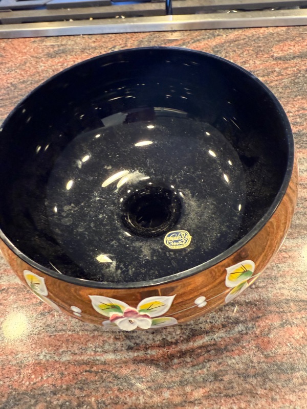 Photo 1 of HANDMADE BOHEMIAN CZECH CRYSTAL COBALT BLUE W GOLD ACCENT FOOTED BOWL