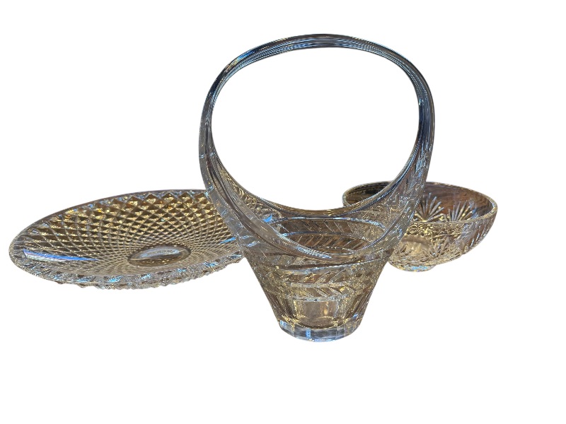 Photo 1 of 3-CRYSTAL SERVING BOWLS & BASKET