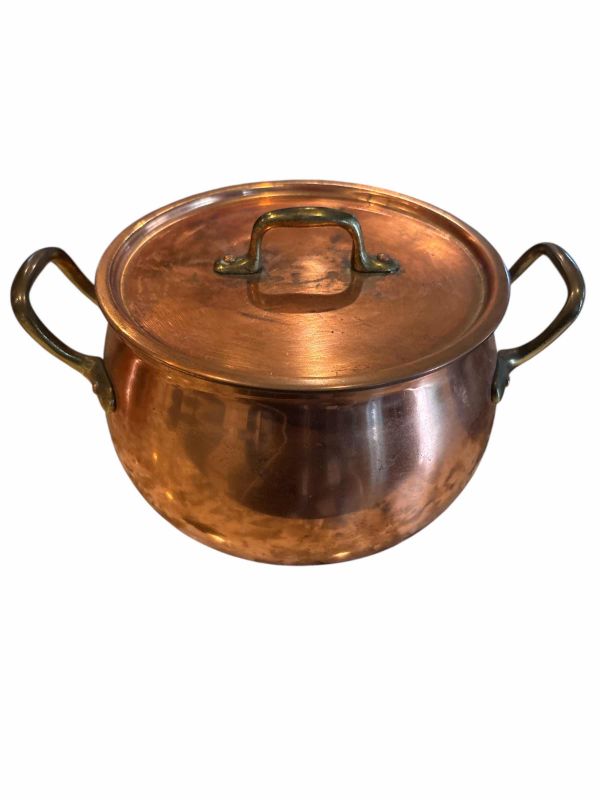Photo 1 of (2)PCS COPPER POT & TEAPOT H8” $46