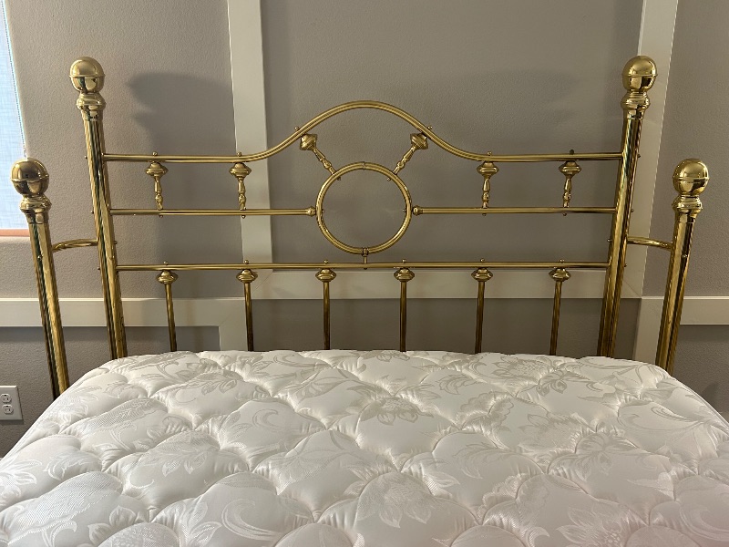Photo 1 of BRASS QUEEN SIZE HEADBOARD (MATTRESS SOLD SEPARATELY)