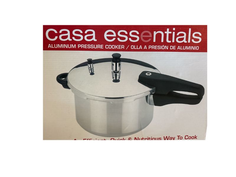 Photo 1 of CASA ESSENTIALS ALUMINUM PRESSURE COOKER 6QT IN ORIGINAL BOX