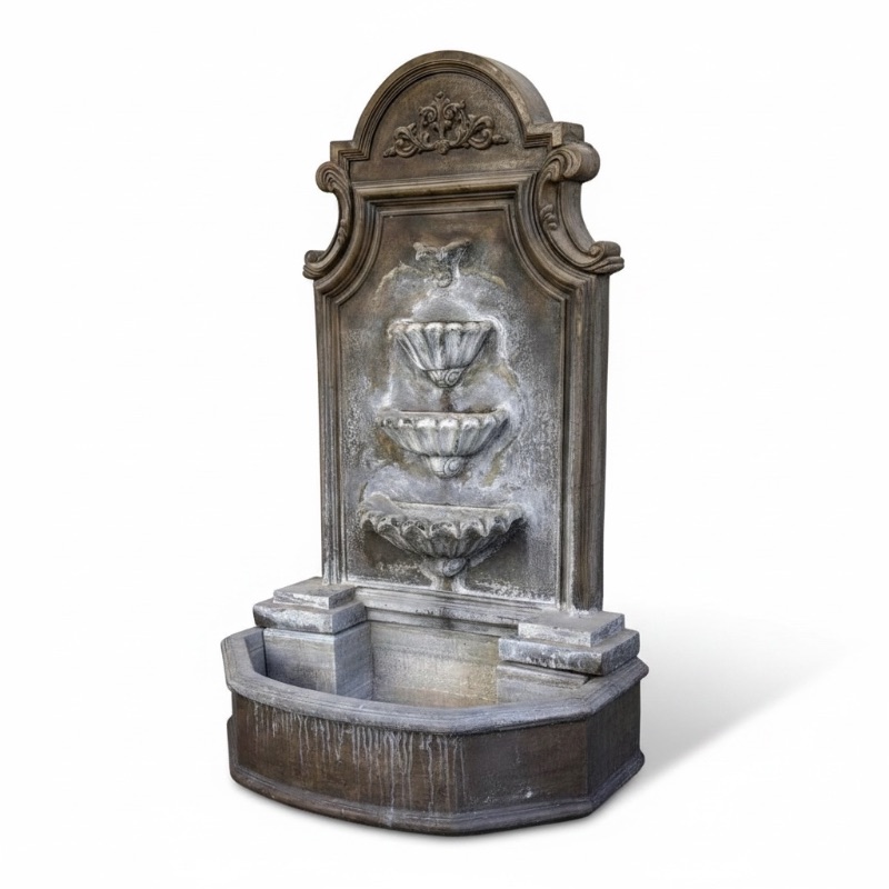 Photo 1 of HEAVY CONCRETE WALL WATER FOUNTAIN W46” H73”