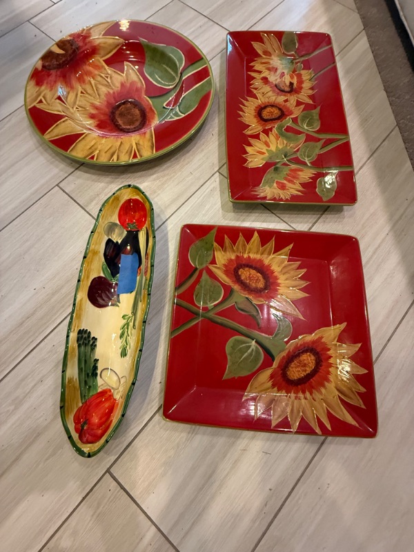 Photo 1 of 4-CERAMIC COLORFUL PLATTERS