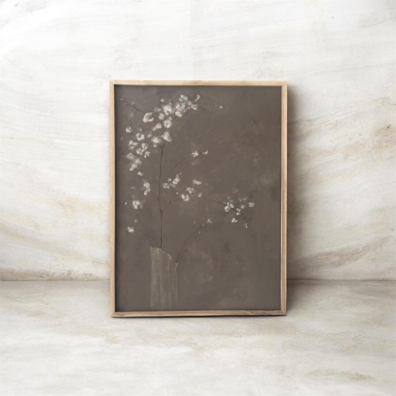 Photo 1 of "SAKURA" BY JESS ENGLE SET IN RUSTIC WALNUT FRAME 30" X 39"