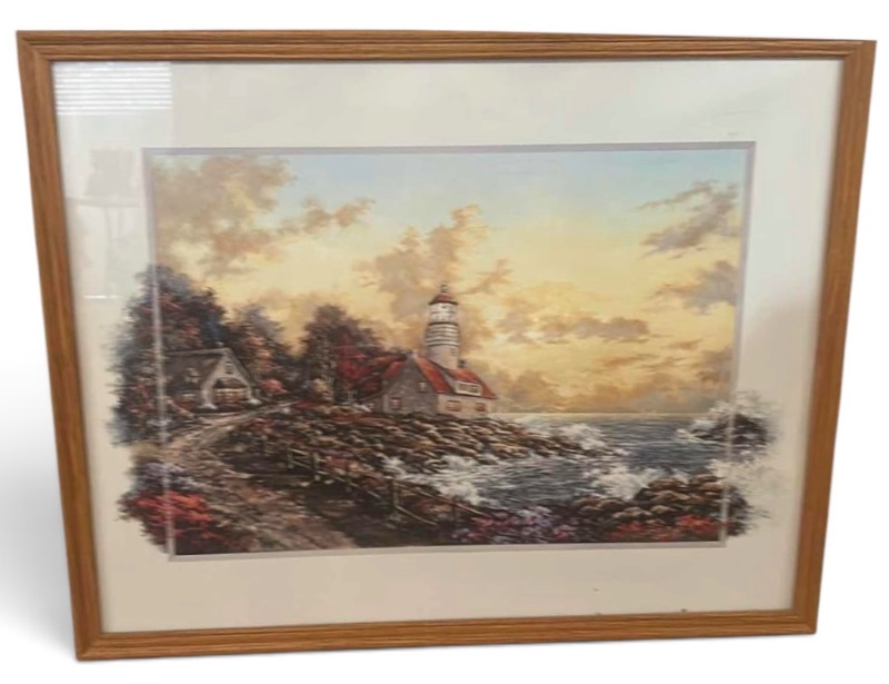 Photo 1 of FRAMED PRINT TITLED “BEACON OF HOPE” ARTWORK 29 1/2” x H23 1/2”