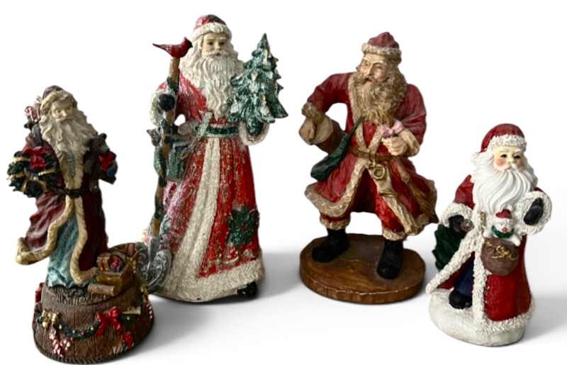 Photo 1 of 4 CHRISTMAS SANTA CLAUS FIGURINES, TALLEST H11”