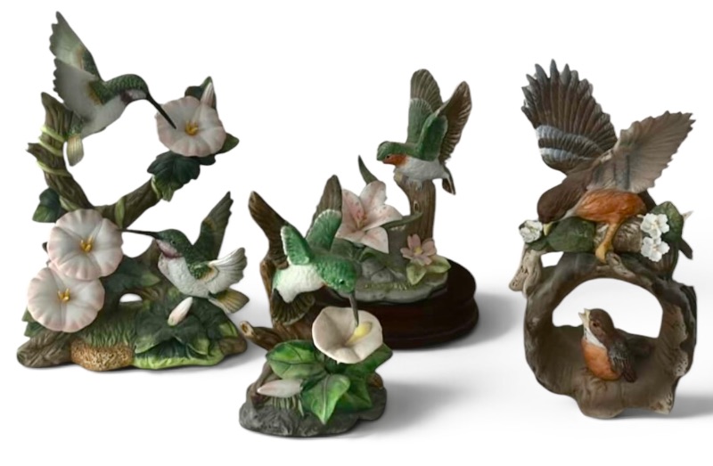 Photo 1 of 4 CERAMIC BIRD FIGURINES, TALLEST, 10”