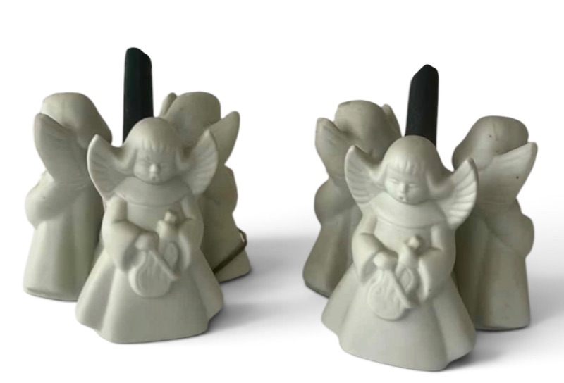 Photo 1 of 2 CERAMIC ANGEL CANDLE HOLDERS H4”