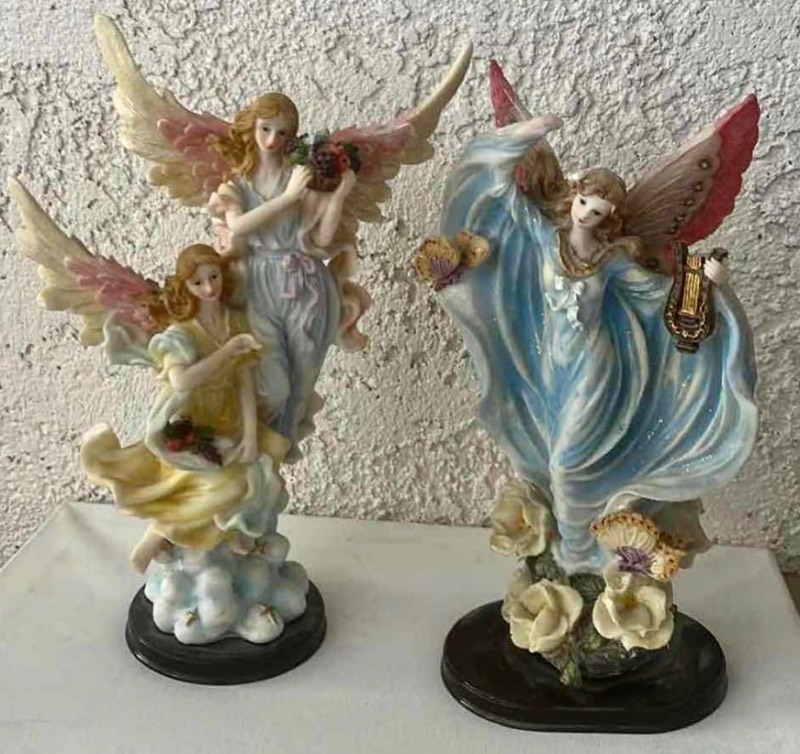 Photo 1 of 2 RESIN ANGEL FIGURINES H15”