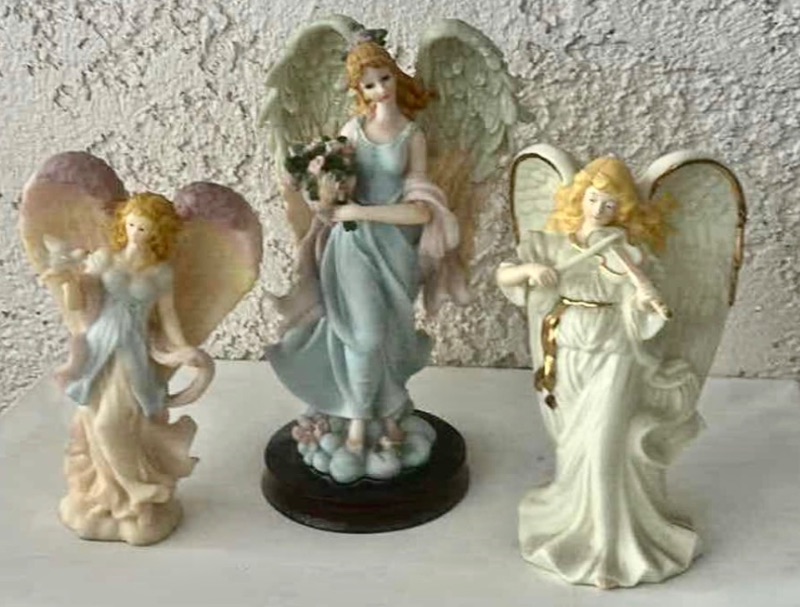 Photo 1 of 3 RESIN ANGEL FIGURINES, H11”