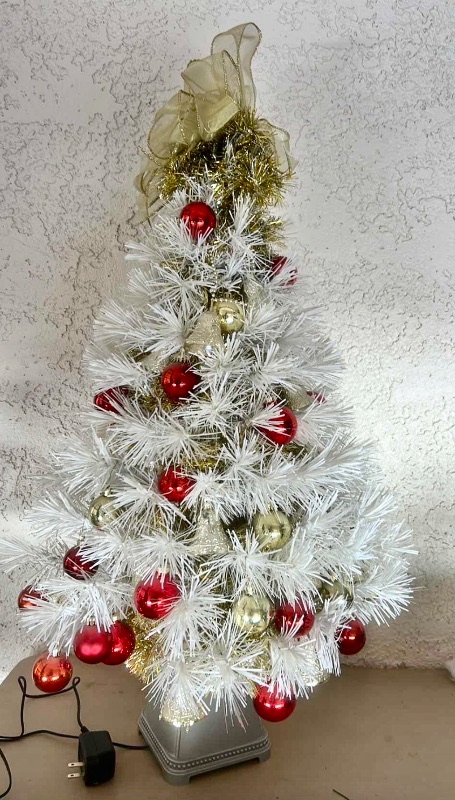 Photo 1 of DECORATED MINATURE WHITE CHRISTMAS TREE H30”