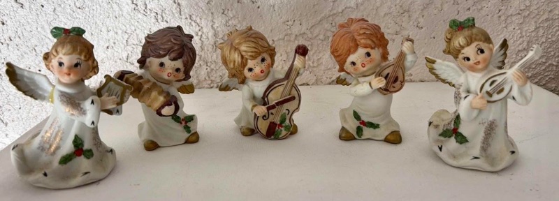 Photo 1 of 5 - CERAMIC ANGEL FIGURINES H4”