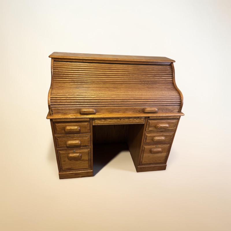 Photo 1 of SOLID OAK ROLL TOP DESK 48" X 31" H 48"