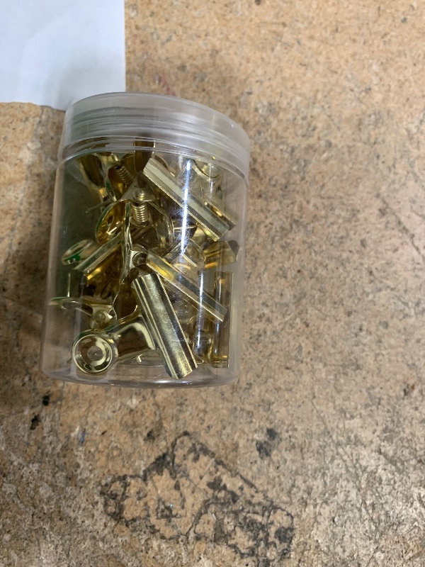 Photo 1 of 20pcs Gold Push Pins Clips, Thumb Tacks Bulldog Clips with Pins Metal Pushpin Holder Bulletin Board Cork Board Accessories for Home Office Cubicle Wall Use