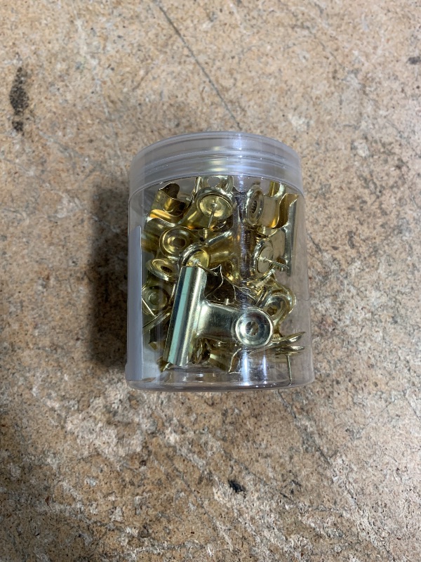 Photo 1 of 20pcs Gold Push Pins Clips, Thumb Tacks Bulldog Clips with Pins Metal Pushpin Holder Bulletin Board Cork Board Accessories for Home Office Cubicle Wall Use