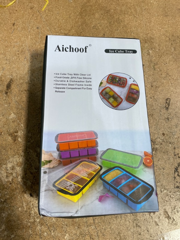 Photo 1 of 1 Cup Extra Large Silicone Cube Freezing Trays with lid for soup,broth,sauce or butter, Silicone Freezer Container Molds Soup Trays -makes four great portions 1cup Cube(2 PACK, Blue)