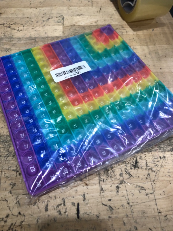 Photo 1 of ?AK-SHIP Multiplication Game Table, 12 X 12 Multiplication Math Board Numbers Addition and Multiplication Table in one, Rainbow Dimple Fingertip Toys, Stress Relieving ?1 Piece?