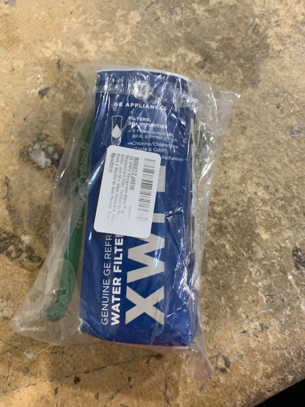 Photo 1 of GE XWFE Refrigerator Water Filter, Genuine Replacement Filter, Certified to Reduce Lead, Sulfur, and 50+ Other Impurities, Replace Every 6 Months for Best Results, Pack of 1