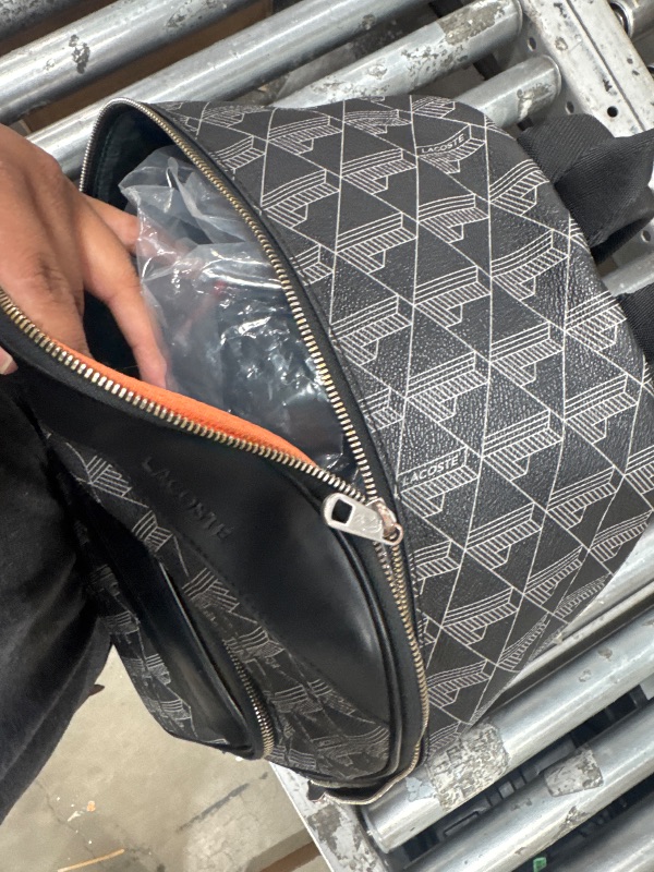 Photo 1 of *ZIPPER DAMAGE* LACOSTE BACKPACK BLACK AND GREY 